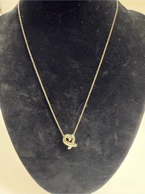 EUC- Tiffany Silver 925 Paloma Picasso Loving Heart Pendant Necklace- 16 Inch
